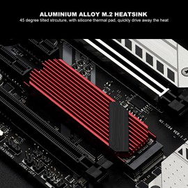M.2 2280 SSD heatsink, M.2 PCIE NVMe SSD Heat Sink, Computer PC PCIE M2 SSD Cooler for 980 Plus SN850 SN750 SN570 Firecuda 530, Black (Silver)