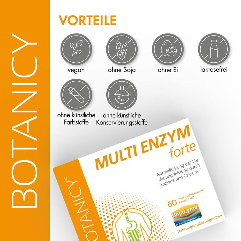 Multi Enzyme Digestive Enzymes for a Better Vedauung Forte with