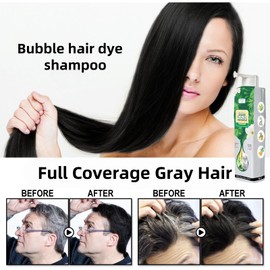 Bubble Hair Dye Shampoo, Full Coverage Gray Hair Natural Plant Hair Dye for Women and Men. (Wine Red)