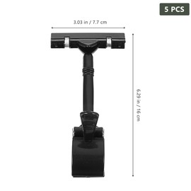 Gadpiparty 5pcs Plastic Merchandise Sign Clip Display Price Table Tag Clips Stand Price Display Holders Tag Clip Clothing Rack Sign Price Table Tag for Shopping Malls Supermarkets Black