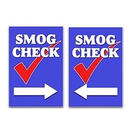 Smog Check Right Arrow (24" X 36") Vinyl Decal Only (Pack of 2) |Sign|Sticker|Poster