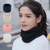Velvet Winter Thermal Neck Warmer Neck Gaiter Scarf 1+1 White/Navy