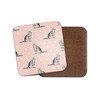 1 x Pink Love Hearts Cats Cork Backed Drinks Coaster