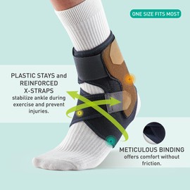 OPPO RA300 Adjustable Ankle Stabilizer Open-heel Support for Women & Men with Ankle Sprain/Ankle Strain/Ankle Instability and more (Black, One Size, Pack of 1)
