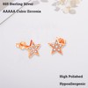 Kamise Hypoallergenic Star Zirconia Stud Earrings, Sterling Silver Stud Earrings