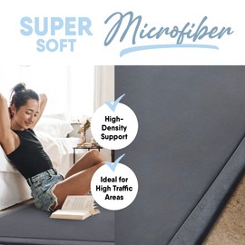 MICRODRY Memory Foam Area Rug for Living Room, Microfiber Rug with Built in Rug Pad, Fade & Stain Resistant Carpet for Living Room, Kids Room, and Bedroom, 4'x6', Dark Grey