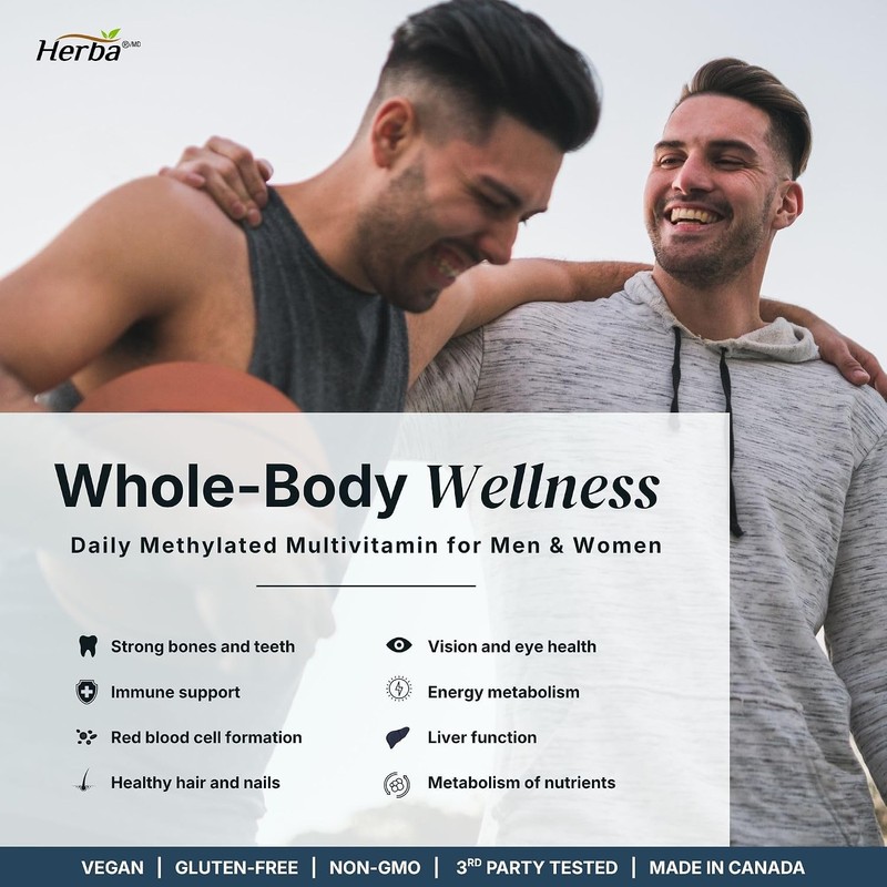 Herba Methylated Multivitamin with 500mg TMG & Methylated B Complex