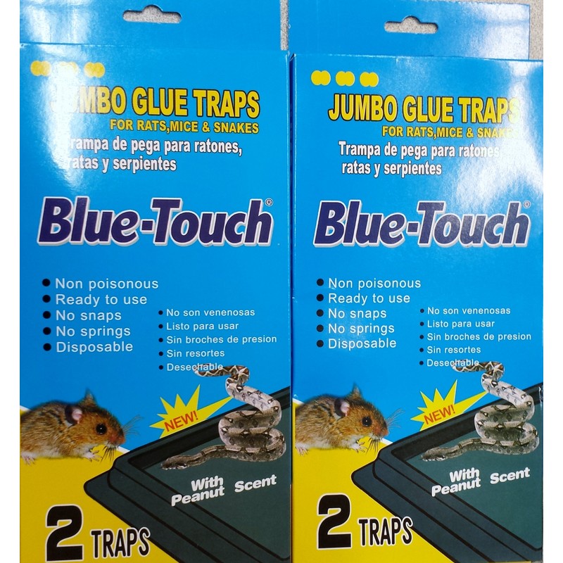 2 Packs of 2 Blue-Touch Jumbo Rat, Mice, and Snake