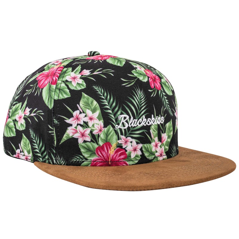 Blackskies Snapback Cap, Suede Camo Denim Visor Flannel, Unisex Premium