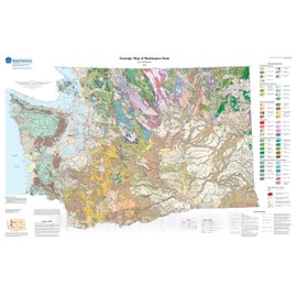 Historic Pictoric Map : Geologic map of Washington State, 2005 Cartography Wall Art : 24in x 16in