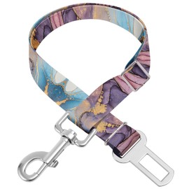 Adjustable pet cat and Dog car seat Belt，The Lanyard is Flexible and Adjustable from 20 to 33 inches(Light Luxury Marble)