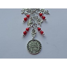 HANDBAGS BOHO HIPPIE WILD HEART GYPSY SOUL KEY CHAIN CLIP FOR PURSE FOB BACKPACK BAG