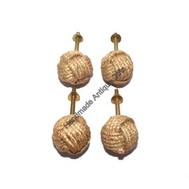 Set of 4 Natural Jute Rope Drawer Handles - Ideal for Updating Existing Furniture - Nautical Bathroom