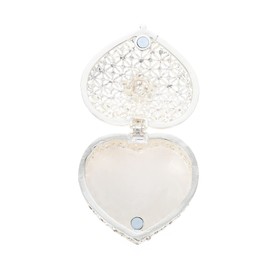 SHOWERORO Beautiful Silver Jewelry Box Decorative Earring Case Heart-shaped Necklace Storage Elegant Bracelet Box Home Decor