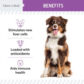 Chew + Heal Labs Milk Thistle for Dogs Liver Support - 4 oz Liquid Milk Thistle Supplement for Kidney and Liver Support - with Wild Alaskan Salmon Oil and Moringa Oil - Made in USA