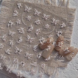 Proxima Direct 1Sheet 5D Relief Butterflies Nail Art Stickers -Flowers Nail Design Decals for Women's Manicure Accessories