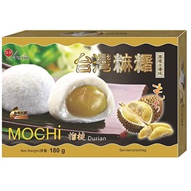 yoaxia ® - [ 180g ] Mochi, Durian / Klebreiskuchen mit Durian-Geschmack, asiatische Süßwarenspezialität