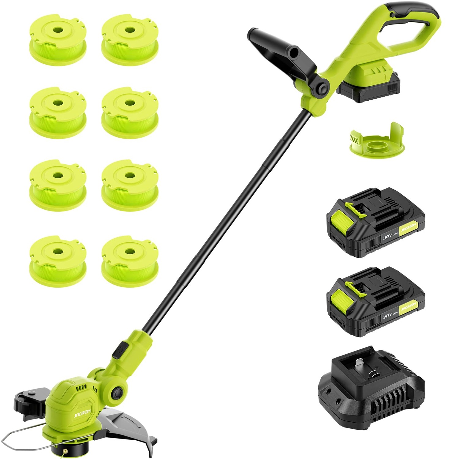 JAGROM JAGROM 12-inch 20V Cordless String Trimmer with Fast Charger, 2 ...