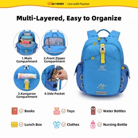 SKYSPER Kids Backpack 10L Toddler Backpack Travel Daypack for Preschool and Kindergarten(Sky Blue)