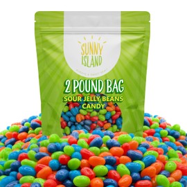 Sour Jelly Beans Candy | 2-Pound Pack | Assorted Zesty Fruit Flavors