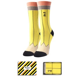 Crazy Socks for Women Teen Girls, Funny Teacher Socks, Crazy Wacky Pencil Gifts for Women Girl, Back to School Gifts