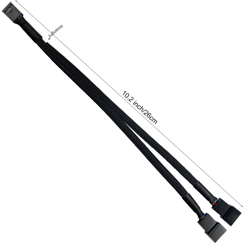 Amangny 2-Pack 2 Way 4 Pin PWM Fan Splitter Cable