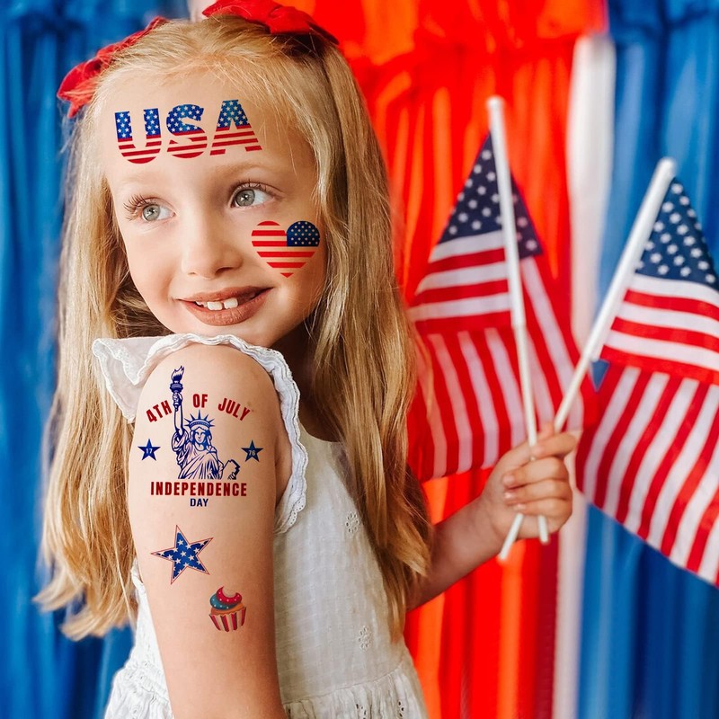 SUNBEAUTY 4th July Party Decorations American Flag Navy Blue Red