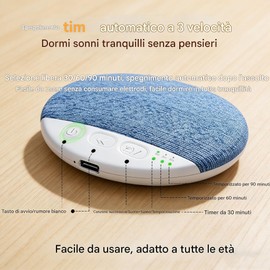 PIJJWY Pillow Speaker Per Dormire, Mini Cassa Bluetooth Portatile Bluetooth 5.4, Speaker Con Rumori Bianchi E Timer, Aiuto Per Addormentarsi, Stereo Bass Per Camera Da Letto, Hotel, Campeggio