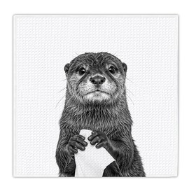 Threegoat 13x13 Cute Otter Kitchen Towels 1 Set, Funny Otter Gifts for Women, Otter Decor Hand Towels for Bathroom, Cute Animal, Women, Pet Owners Housewarming-03