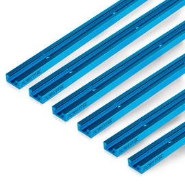 POWERTEC 71118-P3 24 Inch Universal T track, Double-Cut Profile T track with Predrilled Mounting Holes, 6-Pack