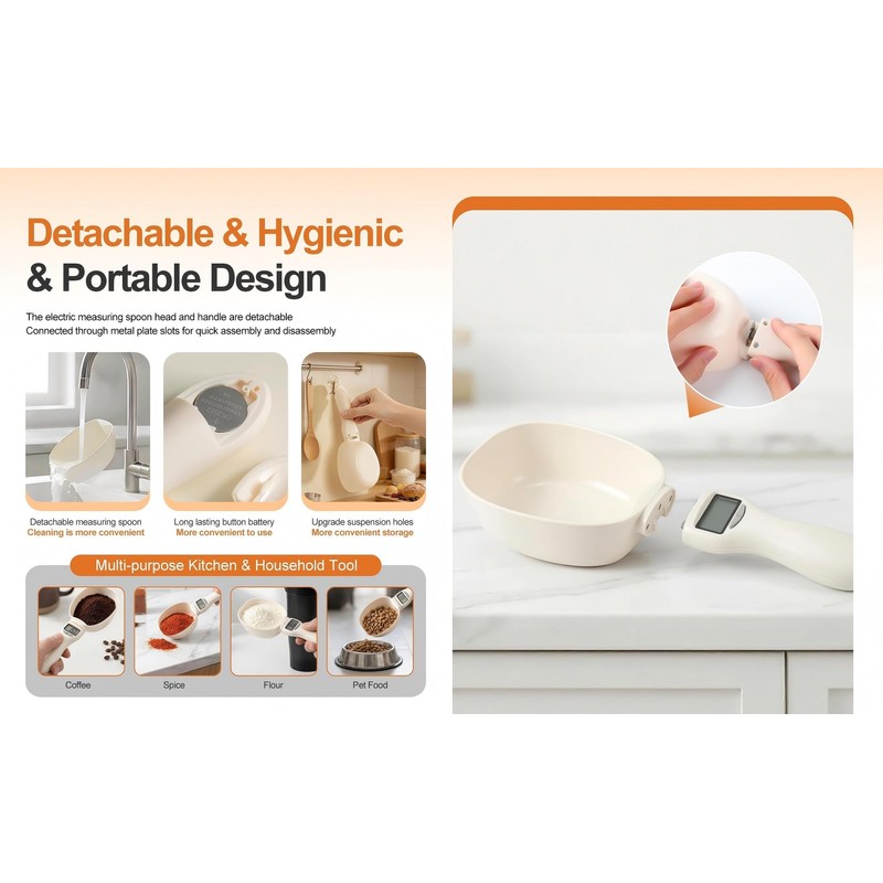 New Digital Measuring Spoon, Electronic Measuring Spoon 800g/0.1g High Precision