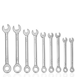Treki 10Pcs SAE Small Wrench Set, 5/32"-7/16" Open and Box End Wrenches Dual-use Mini Combination Wrench Small Ignition Wrench Spanner Repairing Tools for Home Appliance Furniture Bike Car Repairs
