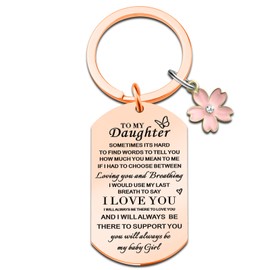 Valentines Day Gifts For Daughter To My Daughter Keychain Daughters Gifts From Mom Dad For Birthday Christmas Gifts For Daughters Mother Day