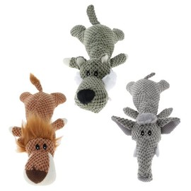 PawfectPals Interactive Fun and Squeaky Stuffed Plushy Dog Toy (Variety Pack Bundle Set)