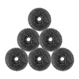 6 Pcs Steel Wool Scrubber, Stainless Steel Scrubber for Cleaning Kitchen and Household Stubborn Messes from Stoves Pans Pots Grill Sink, Replacement Wire Brush Set ( Only Replacement Pad)