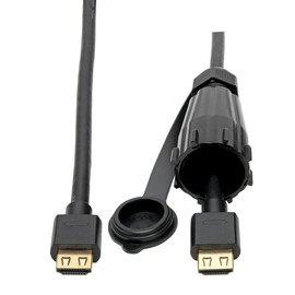 Tripp Lite P569-010-IND Cable HDMI de Alta Velocidad con Conector Industrial con Capucha, Especificación IP67, 4K, Ethernet, M/M, Negro, 3.05 m [10 pies]