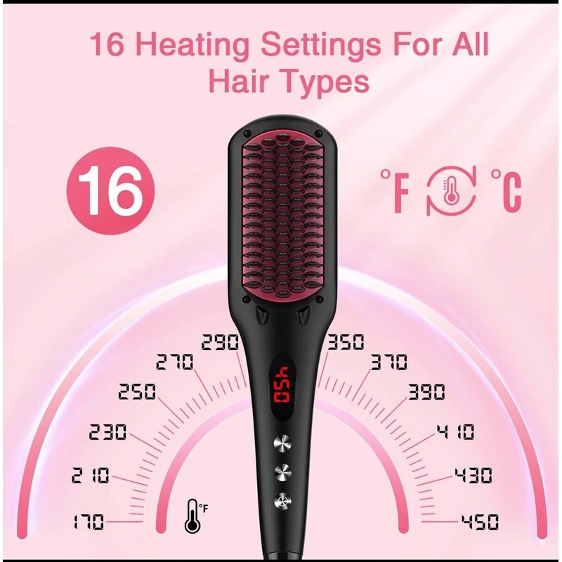 MiroPure Enhanced Hair Straightener Brush by MiroPure 2-in-1 Ionic Straightening