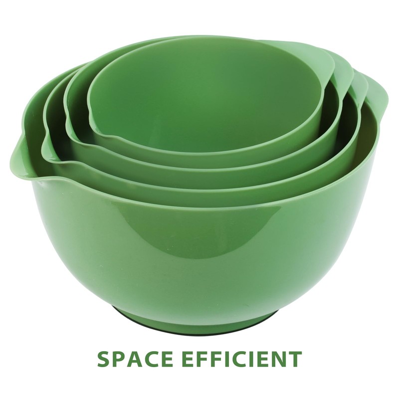 BoxedHome 4 Quart Large Plastic Mixing Bowls, Microwave Safe Mixing