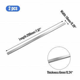 304 Stainless Steel Flat Bar 2PCS, 1/4" Thick 3/8" Wide 8" Long, Brushed Finish, Durable Versatile Trim Strips, Easy to Shape for DIY, Kitchen, Home Repairs