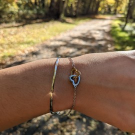 Love You This Much Sentimental To My Great Granddaughter Interlocking Hearts Bracelet (Double Hearts Bracelet, Great Granddaughter)