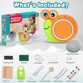 Pottery Wheel for Kids-Complete Pottery Painting Kit Arts and Crafts for Kids Ages 8-12, Clay Sculpting Tools with 1.7lb Air Dry Clay, Birthday Christmas Gifts Toys for Boy Girls Age 6 7 8 9 10 11 12