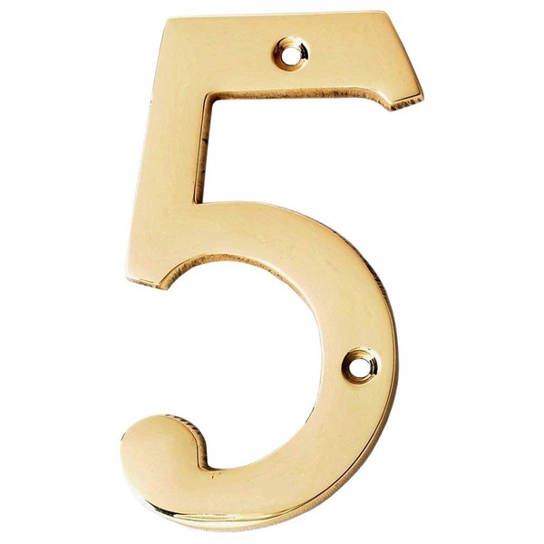 Motif 4-Inch Solid Brass Lacquered Polished Mailbox Numbers Modern House
