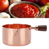 Sauce Pan Wooden Handle Rose Gold Stainless Steel Sauce Pot