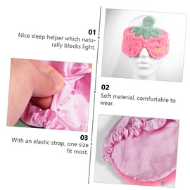 FRCOLOR 1Pc Cartoon Plush Sleep Mask for Comfortable Sleeping Breathable Eye Cover with Cute Strawberry Design for Friends and Family for Home Office Travel and Naps