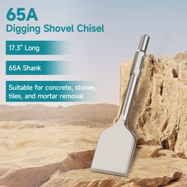 YOSIGHT 17.3 x 4.9 Inch Square Shovel Chisel - 65A Shank Steel Digging Shovel Chisel, Round Shank Spade Chisel, Ideal for Gardening, Landscaping, Concrete, Bricks, and Sand