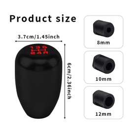 Wedcool Shifter Knob, Gear Shift Knob, Shift Lever Knob, Weighted Shift Knob 5 Speed, Car Stick Shift Knob with Adapter, Aluminum Alloy Manual Shift Knob, Car Interior Accessories for Cars (Black)