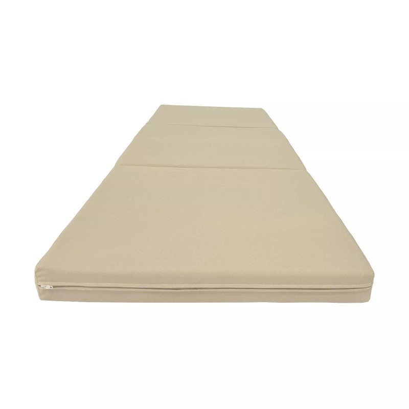 Danfuton Tan Trifold Foam Bed, Shikibuton, Foldable Ottoman Mat Sit