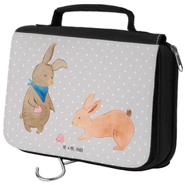 Mr. & Mrs. Panda Toiletry Bag Rabbit Shell, gray, Hand Drawn