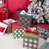 LaRibbons Large Christmas Gift Boxes with Lids,10x10x10 Inches Buffalo Plaid