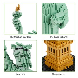 LULUFUN Statue of Liberty Model Building Block Sets,World Famous Architecture Mini Building Block, Educational Toys and Collection Sets,Toy Gifts for Children and Adults 2810 pieces